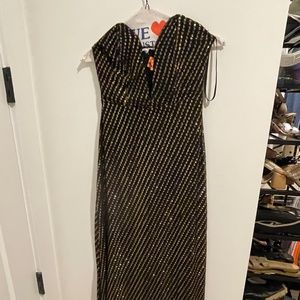 Formal Strapless Gold/ Black Dress